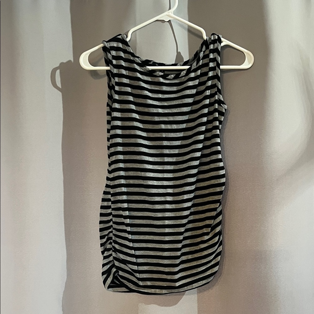 Green Envelope Black and Gray Striped Tank Top